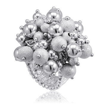 Stretch Ring, Silver Cluster