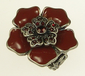 Stretch Ring, Camellia, Burgundy
