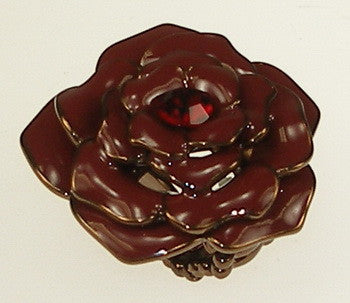 Stretch Ring, Rose Burgundy Enamel