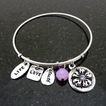 Bracelet, Love, Mom, Silver