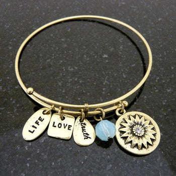 Bracelet, Love, Sister, Gold