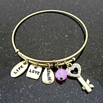Bracelet, Love, Forever Key, Gold