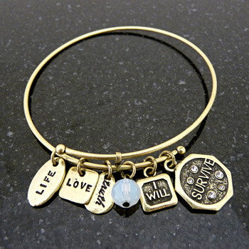 Bracelet, Empowerment, I will Survive, Gold
