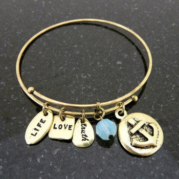 Bracelet, Faith, Anchor, Gold