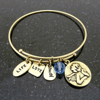 Bracelet, Faith, Angel, Gold