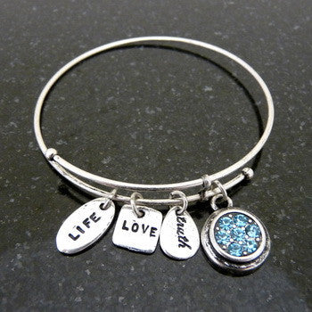 Bracelet, Birthstone, March, Silver