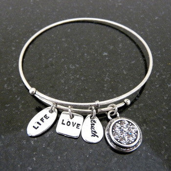 Bracelet, Birthstone, April, Silver