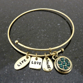 Bracelet, Birthstone, May, Gold