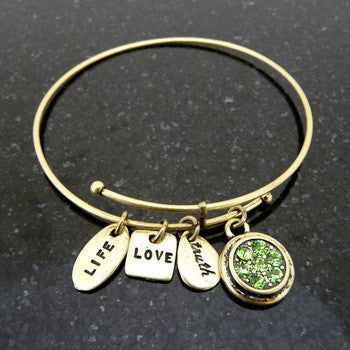 Bracelet, Birthstone, August, Gold