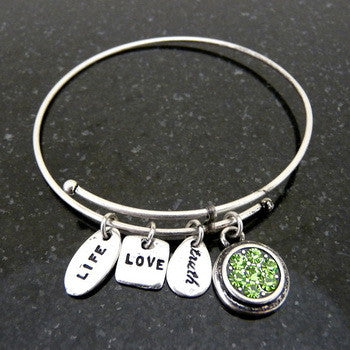 Bracelet, Birthstone, August, Silver