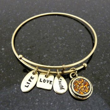 Bracelet, Birthstone, November, Gold