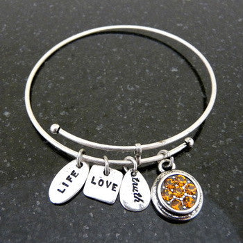 Bracelet, Birthstone, November, Silver