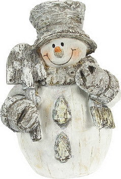 Birch Bark Snowman Figurine