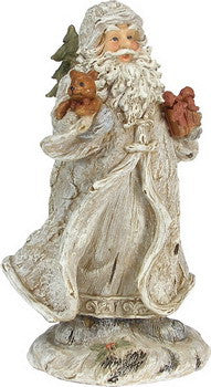 Birch Bark Santa w/Teddy Bear